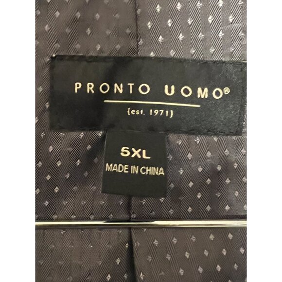 Pronto Uomo Double-Breasted Wool-Blend Peacoat 5XL Charcoal Goth - Picture 16 of 16